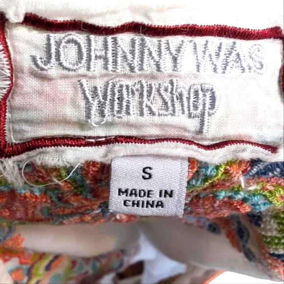 Johnny Was --Tama Boho Embroidered Drap Top..Size Small - Picture 5 of 8